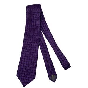 Nordstrom 100% Silk Tie Purple Blue White Diamond Geometric Pattern 67”X3.75”